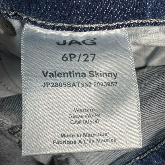 Jag Jeans VALENTINA SKINNY Size 6P/27 Blue Pull On Mid Rise Denim Pants 28x26.5 - Picture 10 of 12